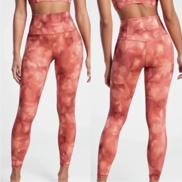 Athleta Pants - Athleta Elation Printed Tights in Coral